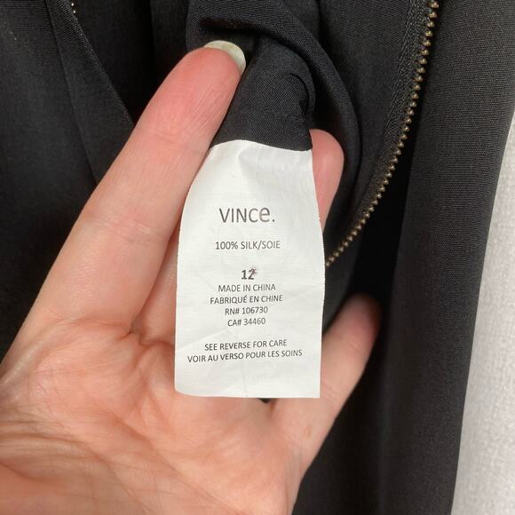 Vince Black Silk Short Sleeve Cropped Jumpsuit Sz.12 - Picture 14 of 16